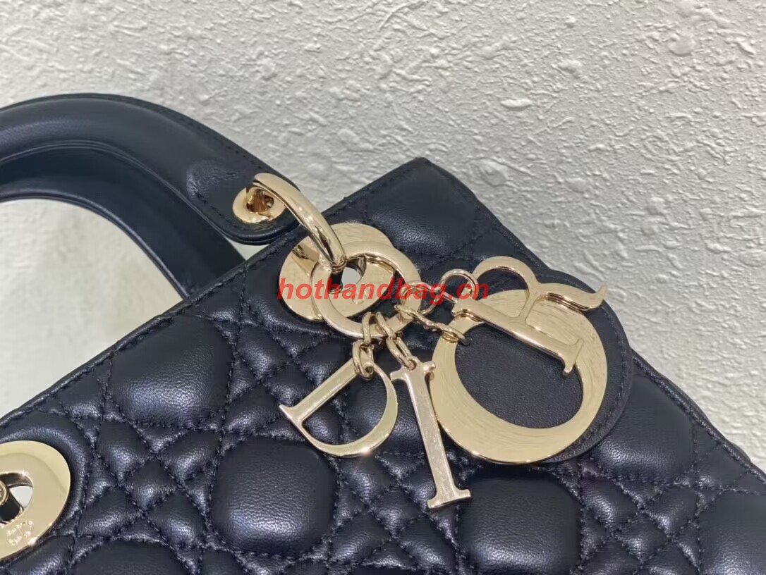 SMALL LADY DIOR MY ABCDIOR BAG Cannage Lambskin M0538ONG black