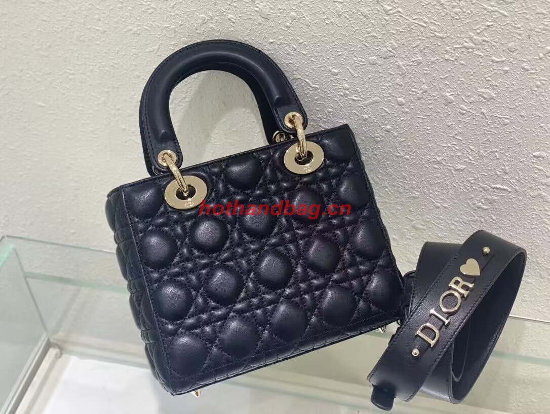 SMALL LADY DIOR MY ABCDIOR BAG Cannage Lambskin M0538ONG black