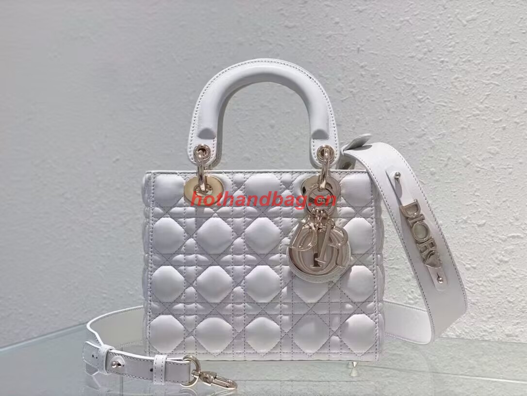 SMALL LADY DIOR MY ABCDIOR BAG Latte Cannage Lambskin M0538ONG