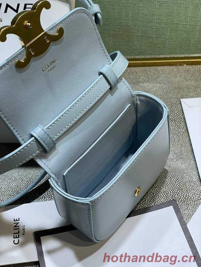 Celine MINI TRIOMPHE IN CALFSKIN 10I512 light blue