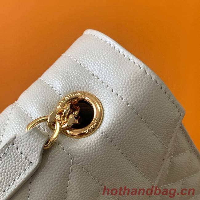 SAINT LAUREN ENVELOPE LARGE BAG IN MIX MATELASSE GRAIN DE POUDRE EMBOSSED LEATHER 600166 white