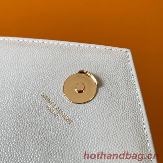 SAINT LAUREN ENVELOPE LARGE BAG IN MIX MATELASSE GRAIN DE POUDRE EMBOSSED LEATHER 600166 white