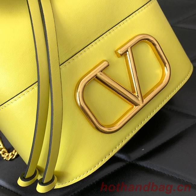 VALENTINO VLOGO SIGNATURE Lambskin Mini Bucket Bag FI16 yellow