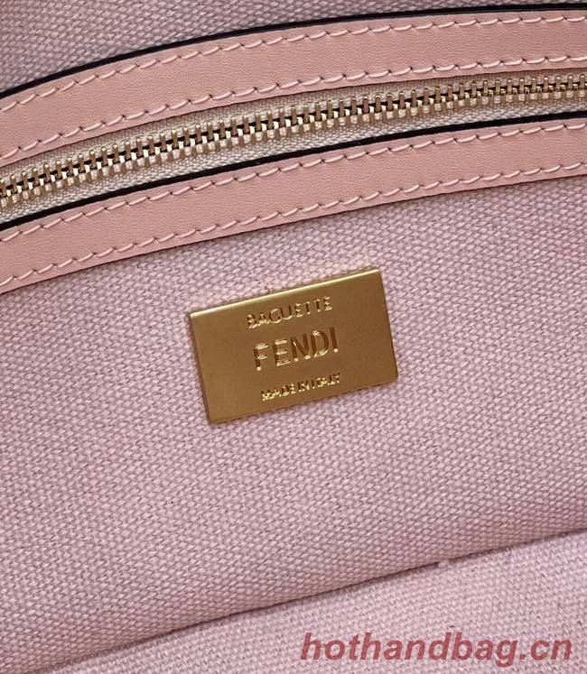 Fendi Baguette canvas bag with FF embroidery 8BR600 pink