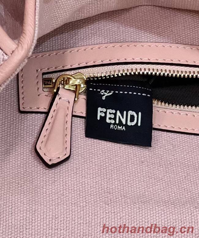 Fendi Baguette canvas bag with FF embroidery 8BR600 pink