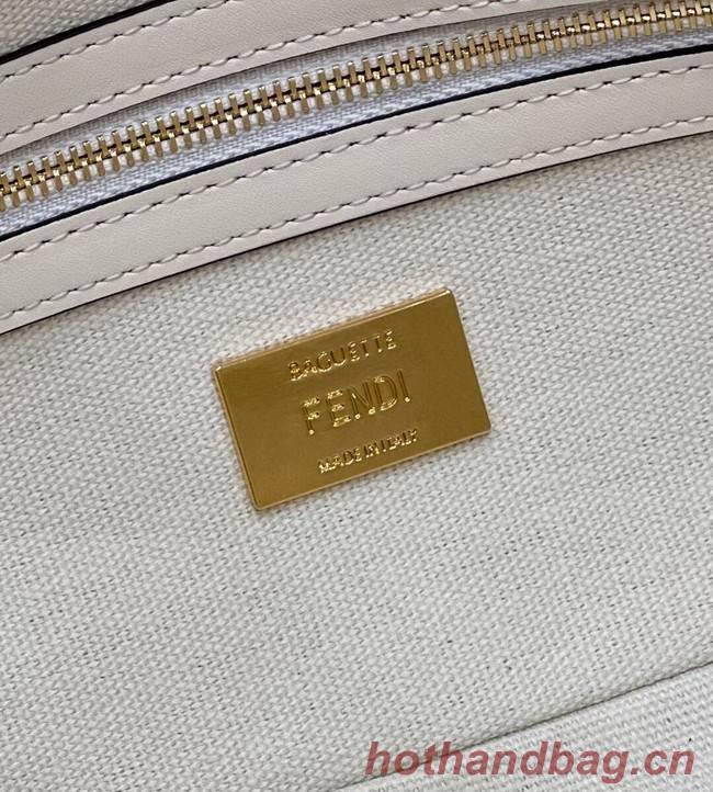 Fendi Baguette canvas bag with FF embroidery 8BR600 white