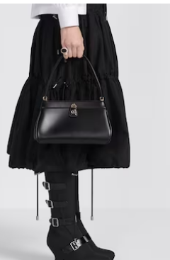 SMALL DIOR KEY BAG Black Box Calfskin M1844O