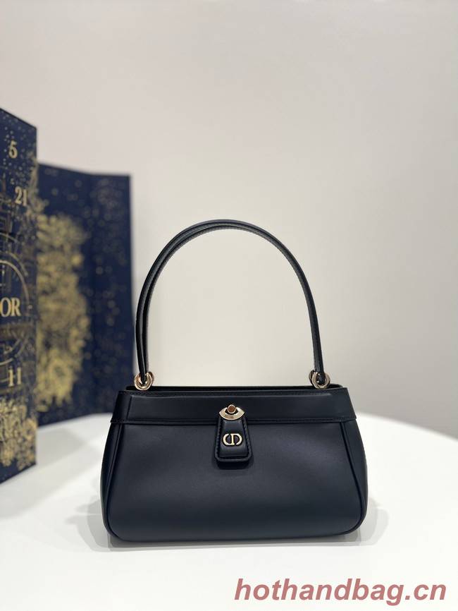 SMALL DIOR KEY BAG Black Box Calfskin M1844O