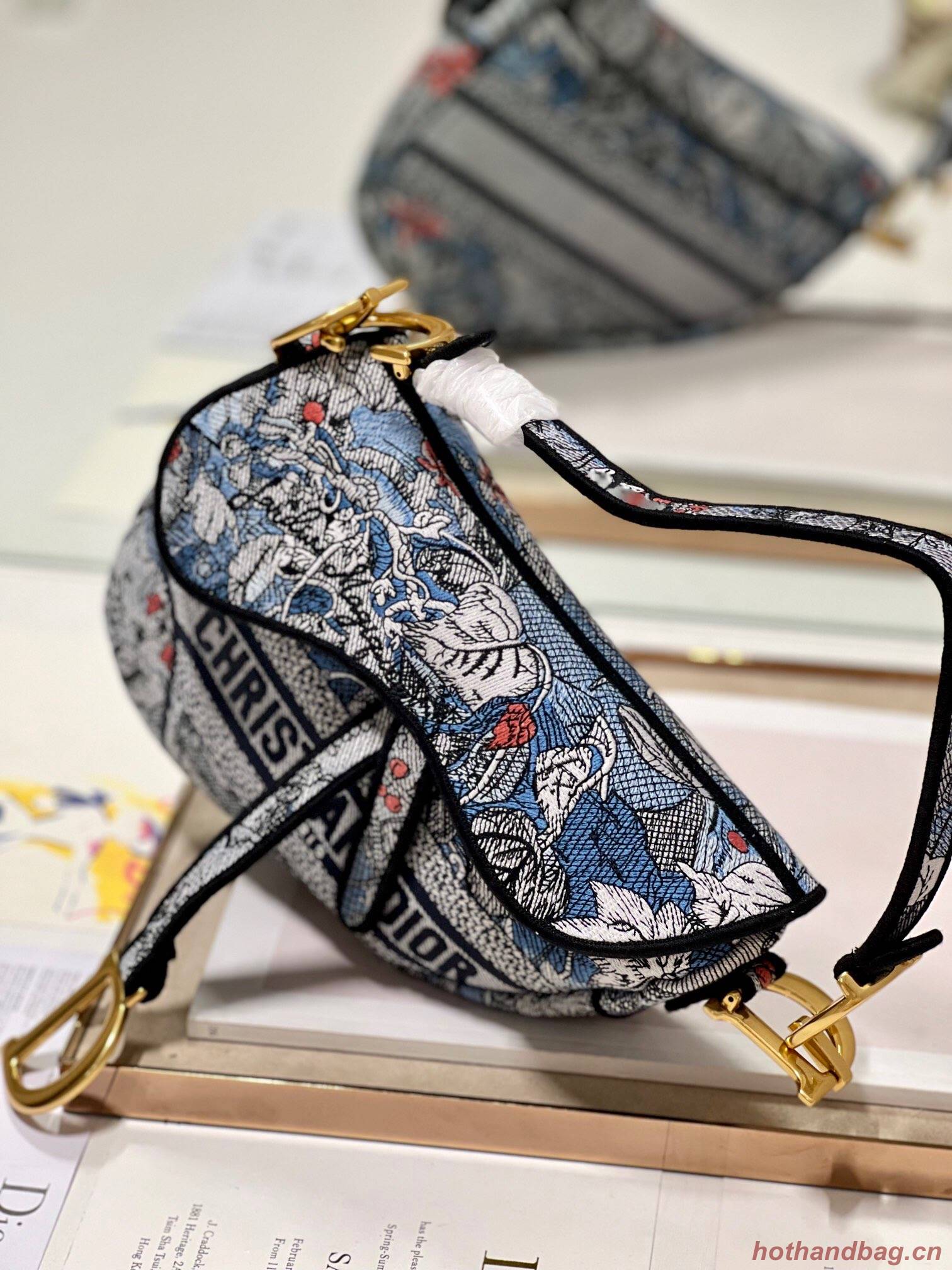 DIOR SADDLE BAG Multicolor Embroidery M0446CE blue