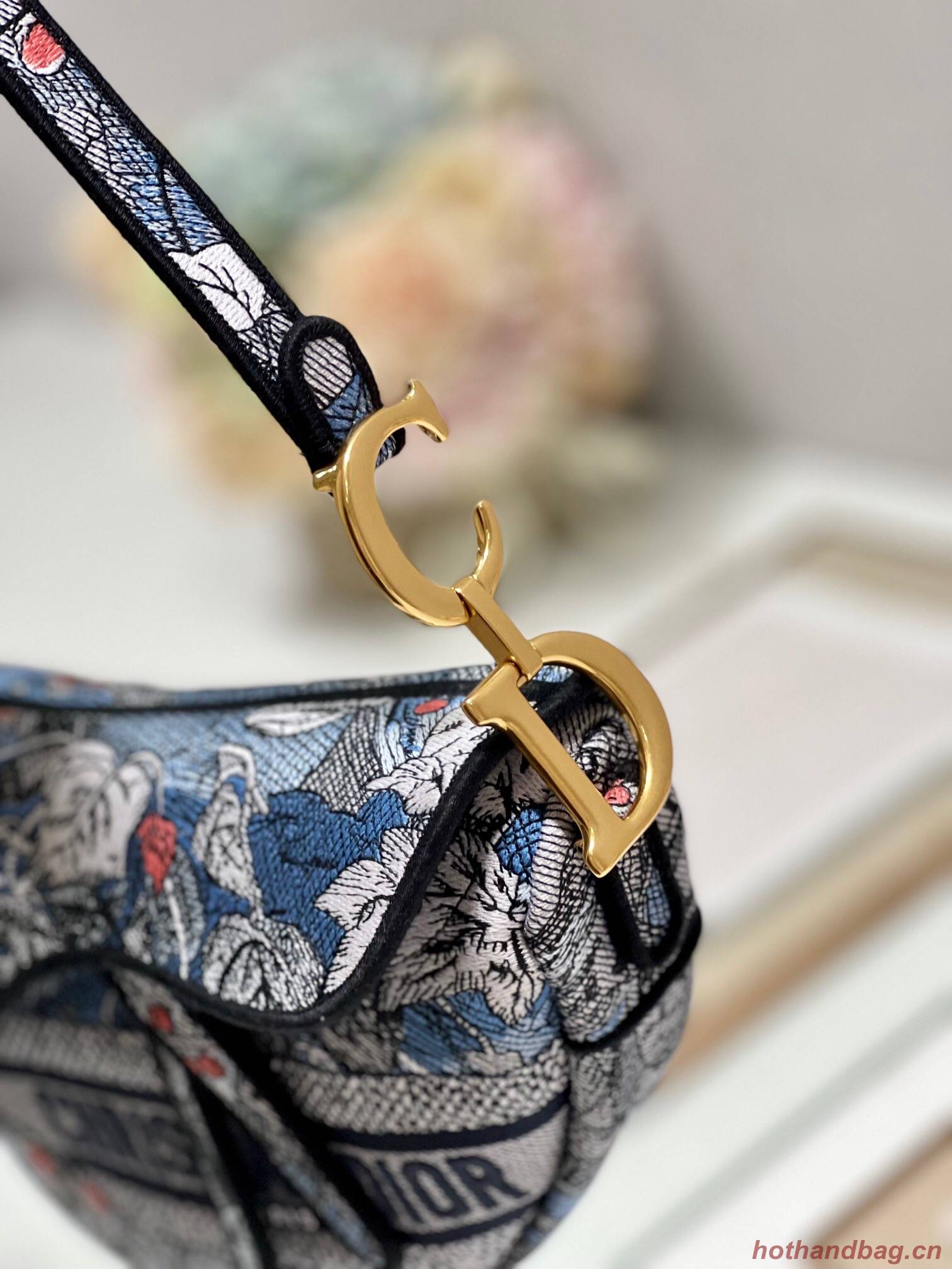 DIOR SADDLE BAG Multicolor Embroidery M0446CE blue