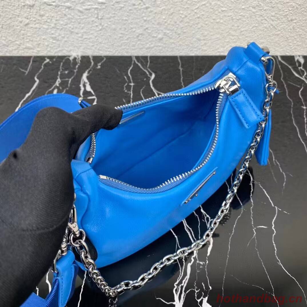 Prada Padded nappa-leather Re-Edition 2005 shoulder bag 1BH204 blue