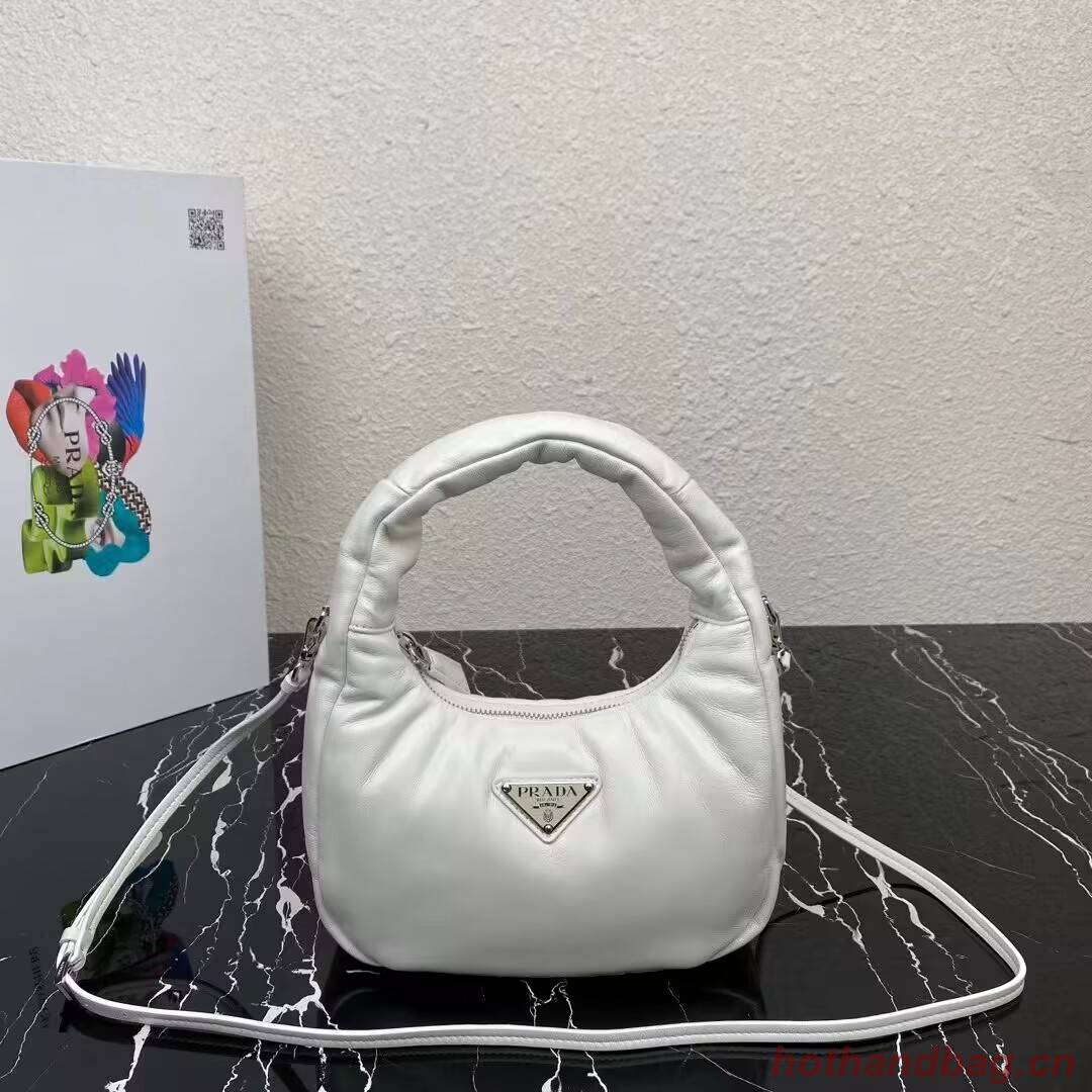 Prada Soft padded nappa leather mini-bag 1BA384 white