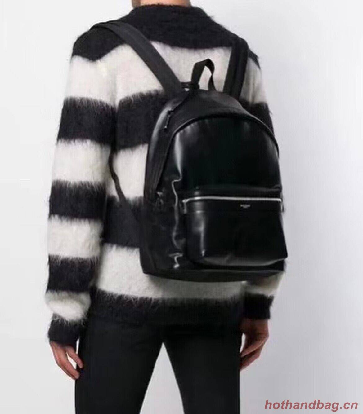 SAINT LAURENT LEATHER small knapsack Y886654 black