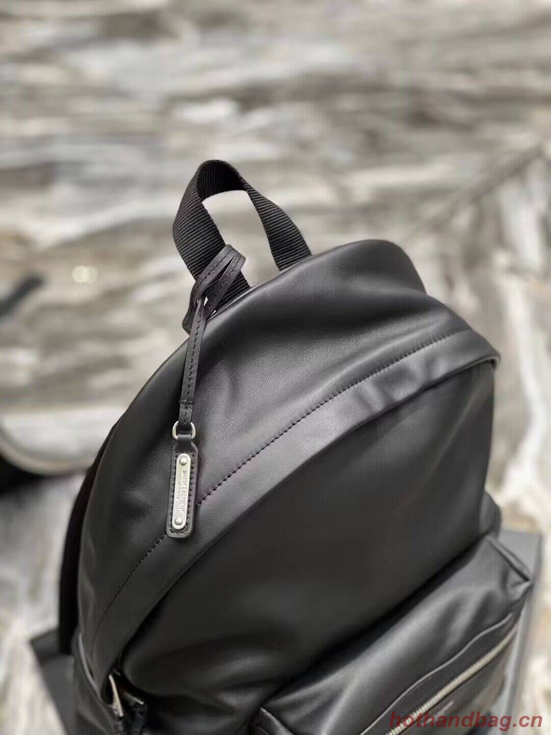 SAINT LAURENT LEATHER small knapsack Y886654 black