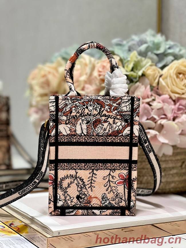 MINI DIOR BOOK TOTE PHONE BAG Embroidery S5555CES-2