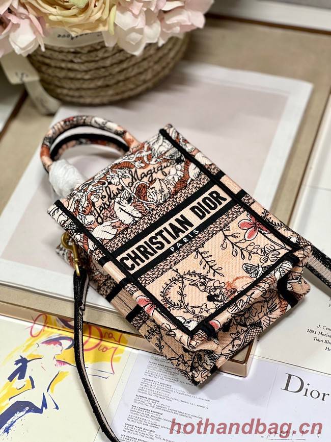 MINI DIOR BOOK TOTE PHONE BAG Embroidery S5555CES-2