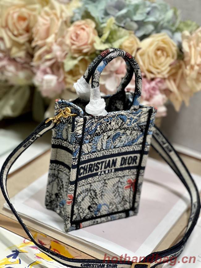 MINI DIOR BOOK TOTE PHONE BAG Embroidery S5555CES-3