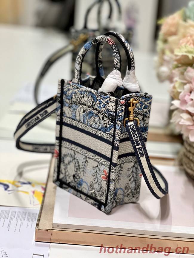 MINI DIOR BOOK TOTE PHONE BAG Embroidery S5555CES-3