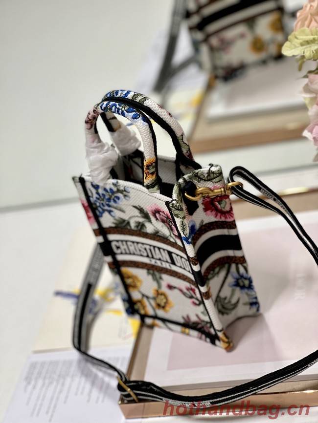 MINI DIOR BOOK TOTE PHONE BAG Embroidery S5555CES-7