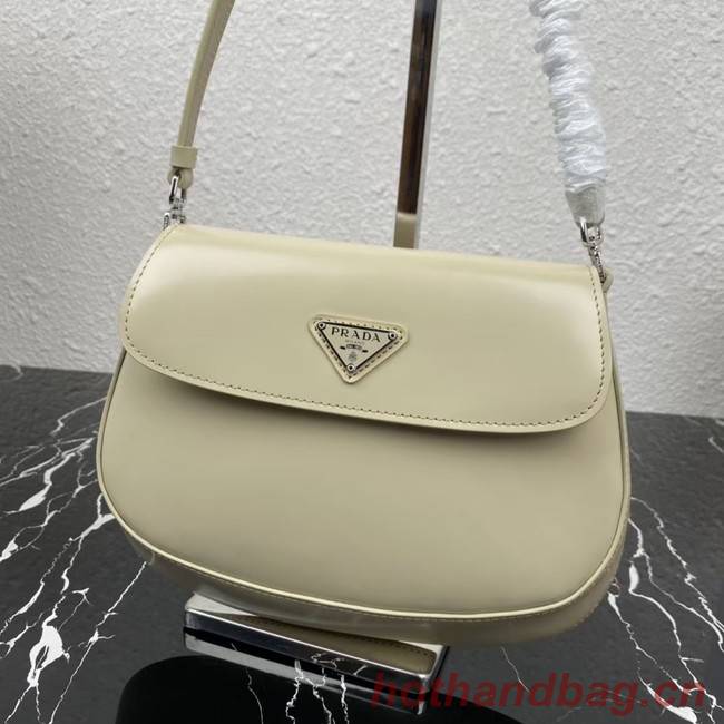 Prada Cleo brushed leather shoulder bag with flap 1BD311 light apricot