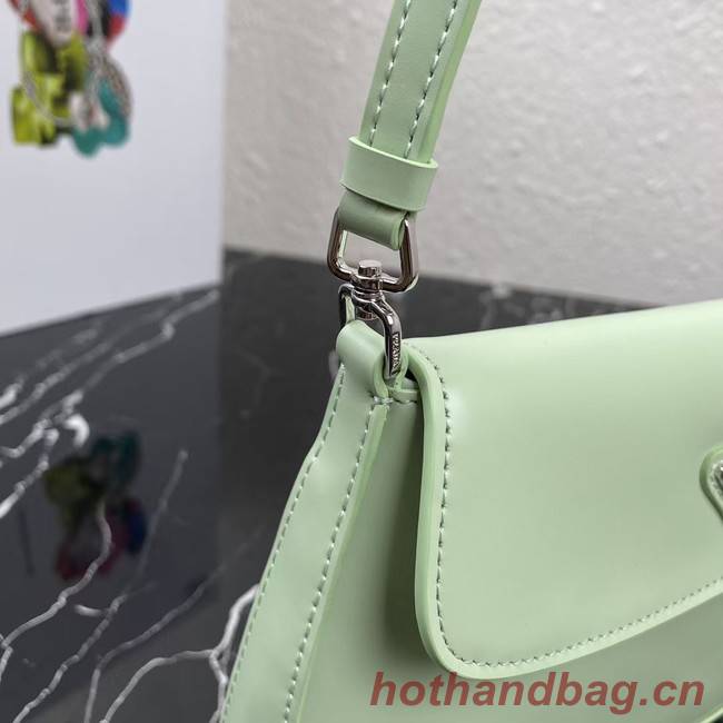 Prada Cleo brushed leather shoulder bag with flap 1BD311 light green