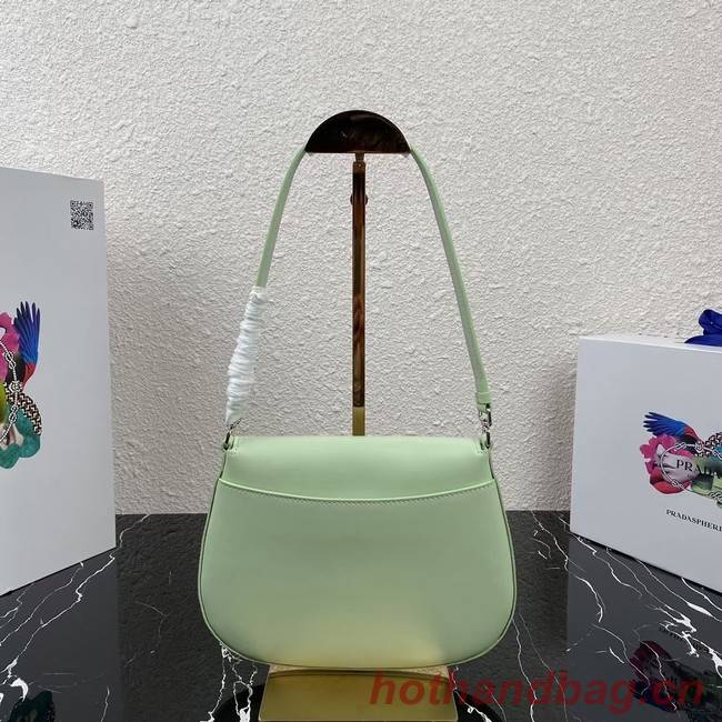 Prada Cleo brushed leather shoulder bag with flap 1BD311 light green