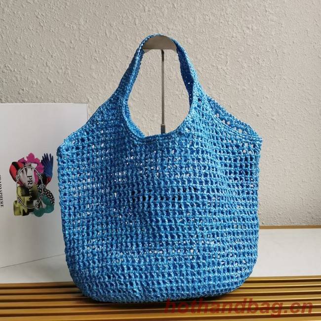 Prada Crochet tote bag 1BG424 light blue