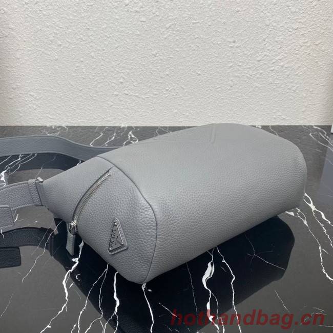 Prada Leather bag with shoulder strap 2VH165 gray