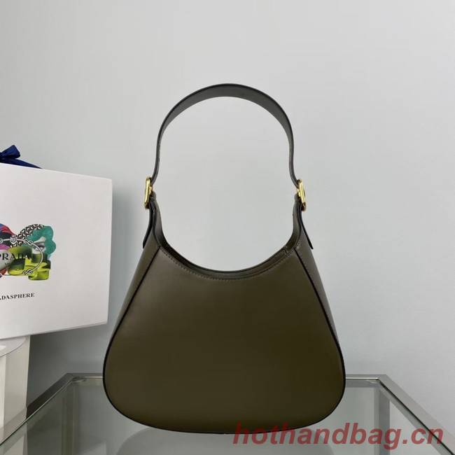 Prada Leather shoulder bag 1BC179 khaki