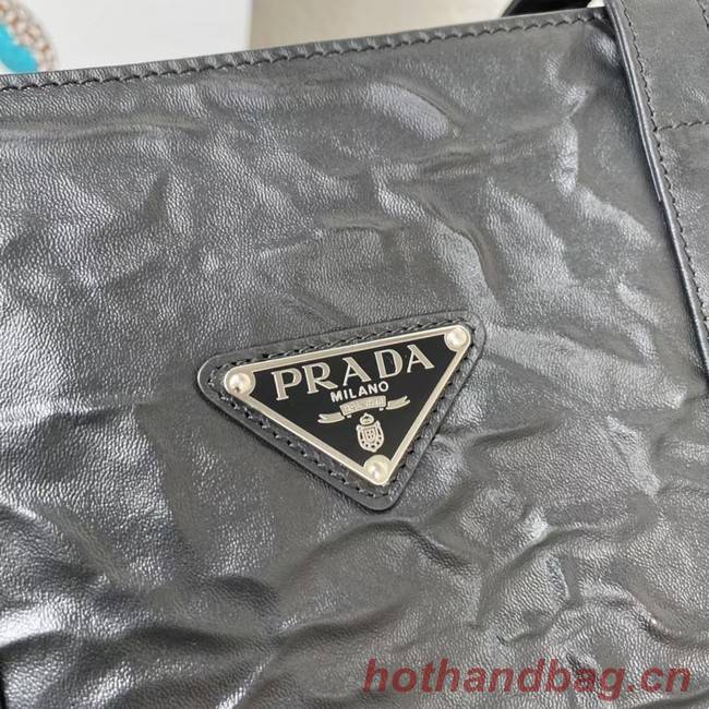 Prada Medium antiqued nappa leather tote bag 1BG587 black