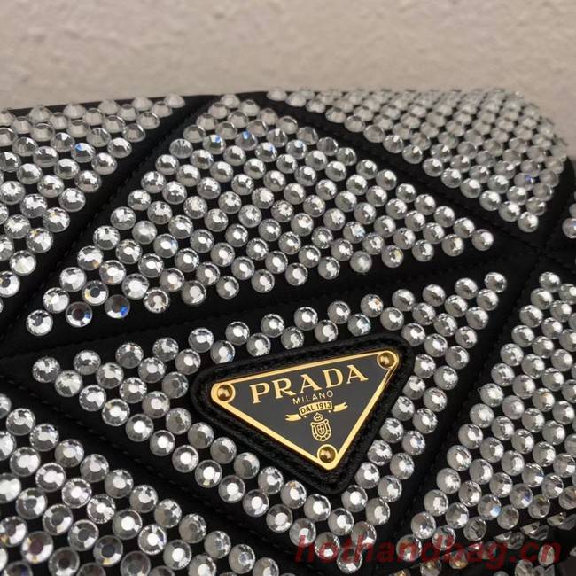 Prada Satin mini-bag with crystals 1BD329 black