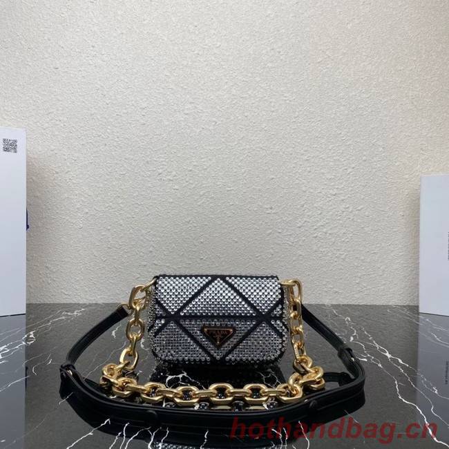 Prada Satin mini-bag with crystals 1BD329 black