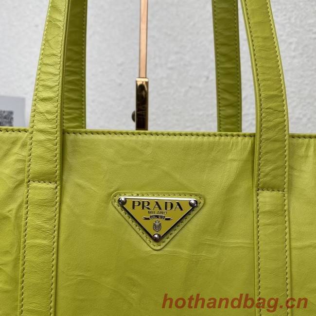 Prada Small antique nappa leather tote 1BG459 yellow