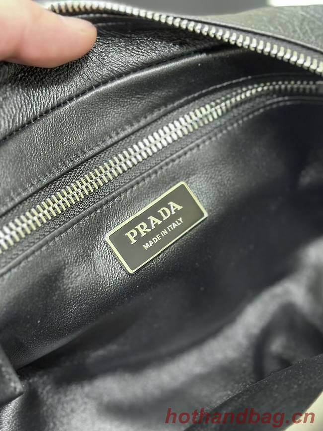 Prada Antique nappa leather multi-pocket top-handle bag 1BB099 black