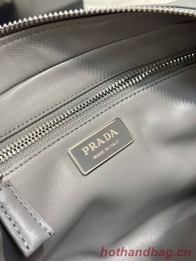 Prada Antique nappa leather multi-pocket top-handle bag 1BB099 gray