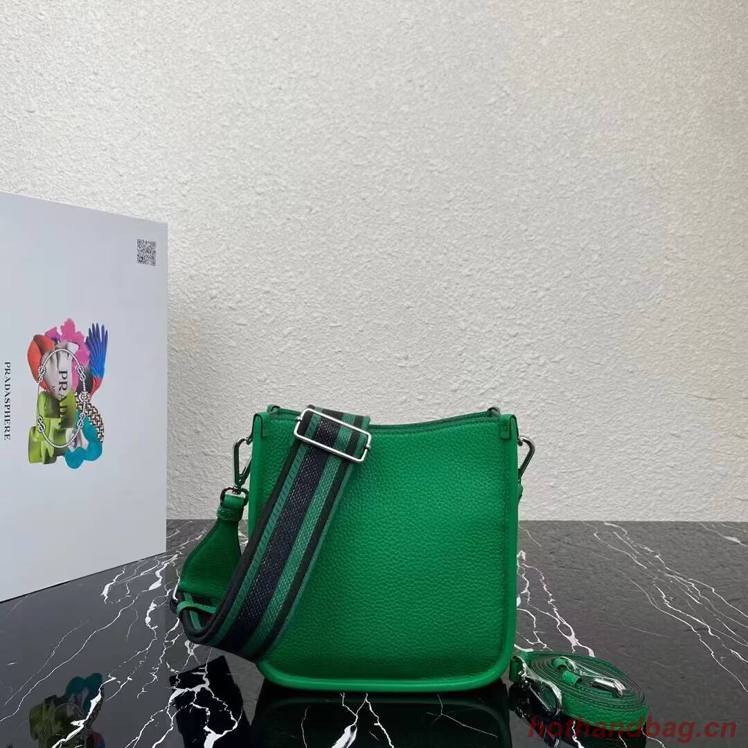 Prada Leather mini shoulder bag 1BH191 Green