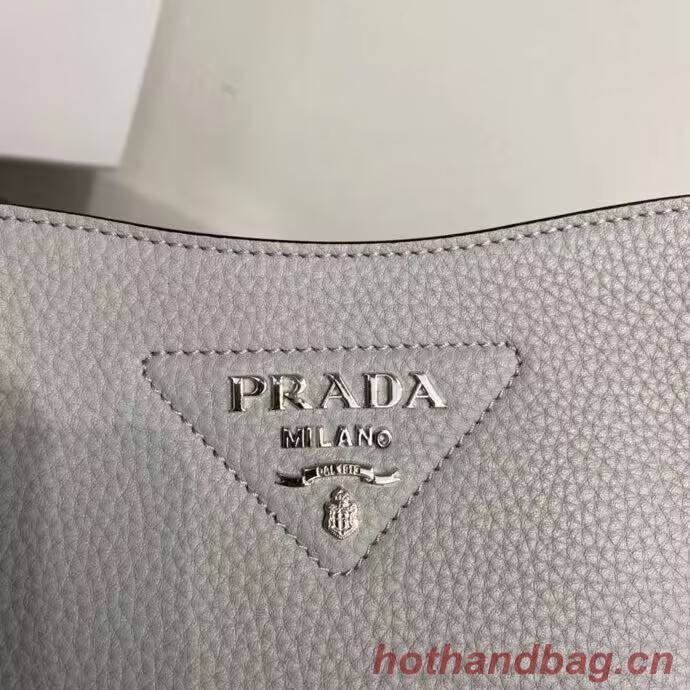 Prada Leather mini shoulder bag 1BH191 Grey