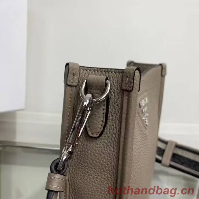 Prada Leather mini shoulder bag 1BH191 dark Grey