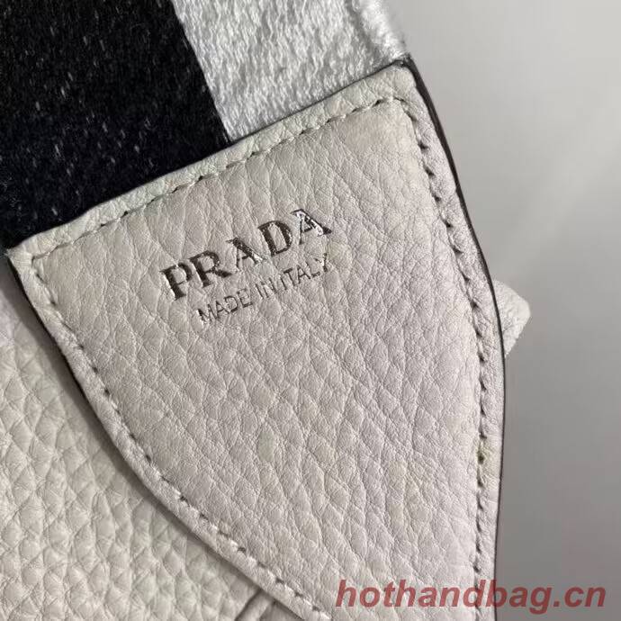 Prada Leather mini shoulder bag 1BH191 white