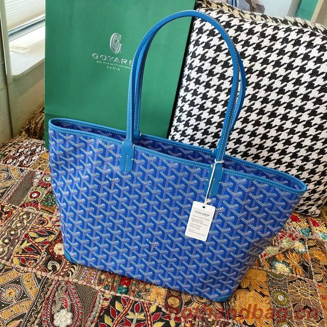 Goyard Calfskin Leather Tote Bag 20217 blue