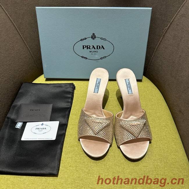 Prada High-heeled satin slides with crystals 93509-4