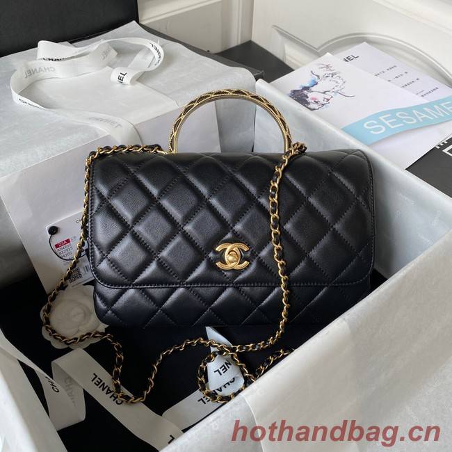 Chanel SMALL FLAP BAG WITH TOP HANDLE AS4232 black