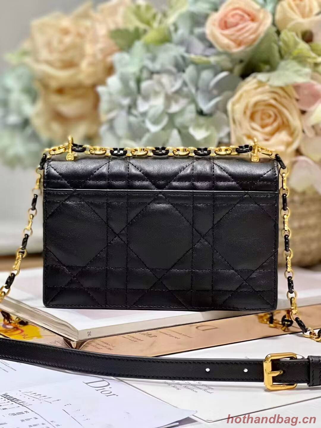 Dior MISS CARO MINI BAG Macrocannage Lambskin S5169UD BLACK