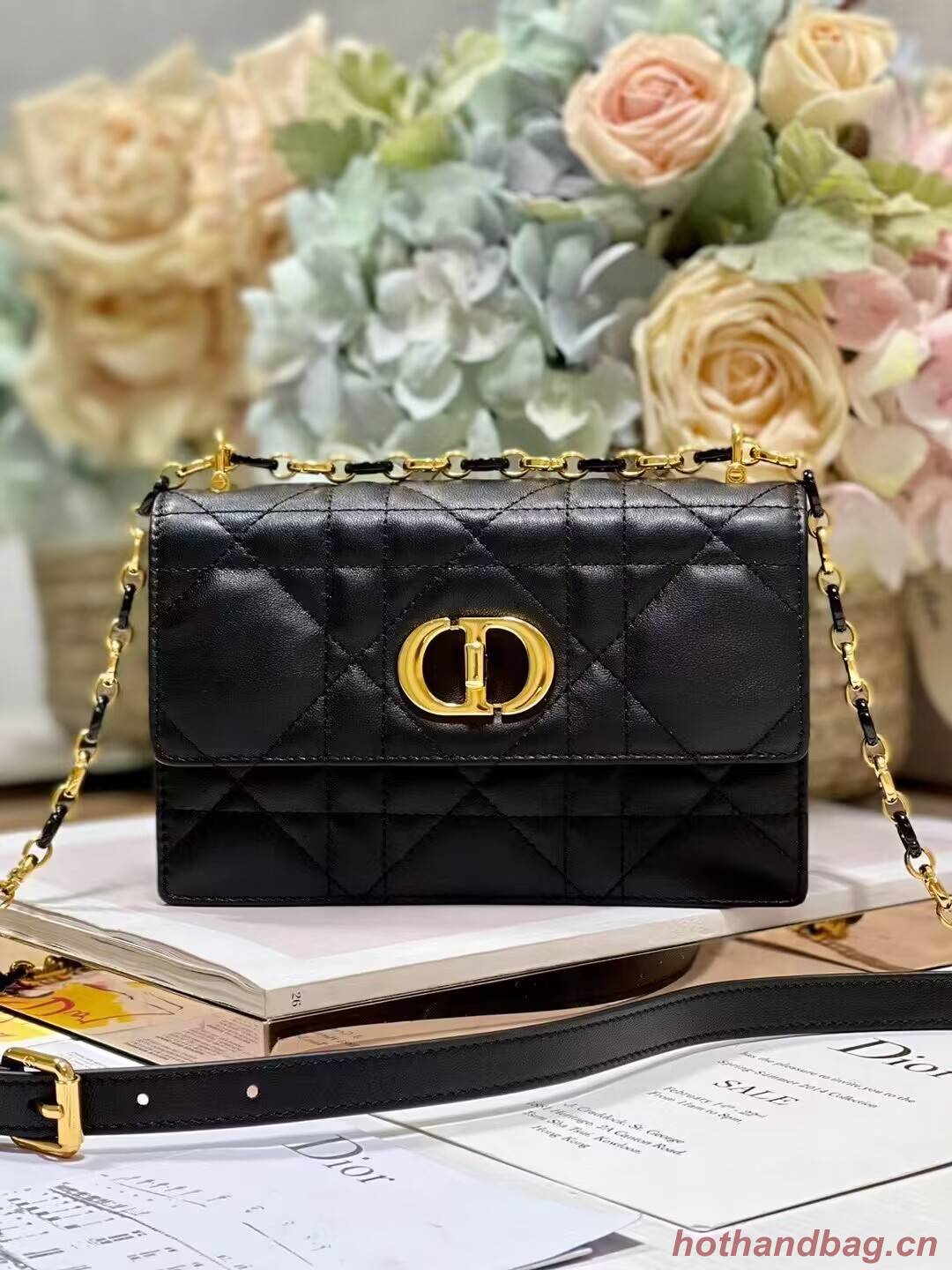 Dior MISS CARO MINI BAG Macrocannage Lambskin S5169UD BLACK