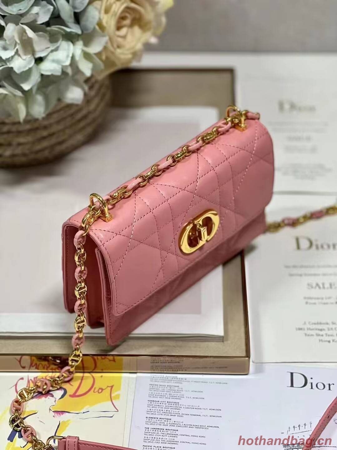 Dior MISS CARO MINI BAG Macrocannage Lambskin S5169UD PINK