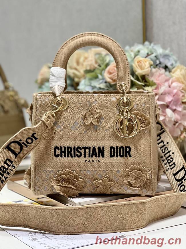  MEDIUM DIOR OR LADY D-LITE BAG M0565OIAU Natural 