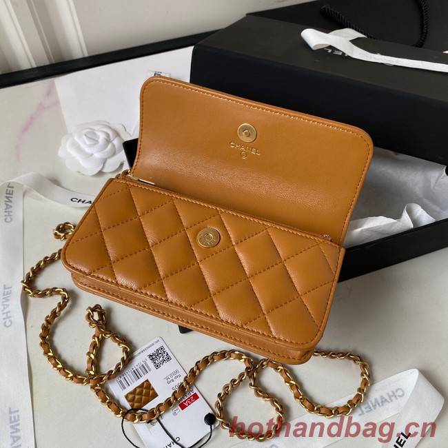 Chanel MINI FLAP BAG WITH TOP HANDLE AP3385 brown