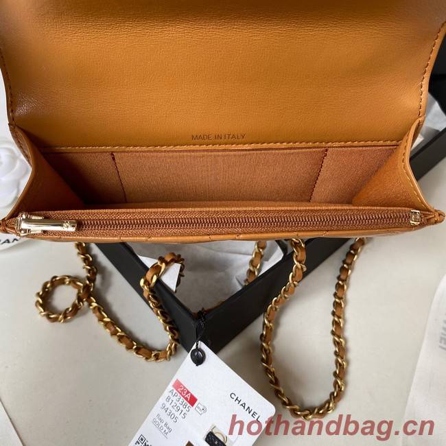 Chanel MINI FLAP BAG WITH TOP HANDLE AP3385 brown