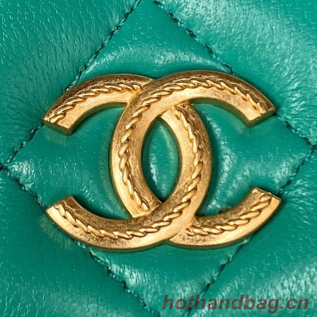 Chanel MINI FLAP BAG WITH TOP HANDLE AP3385 green