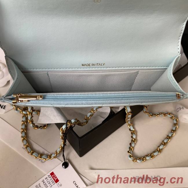 Chanel MINI FLAP BAG WITH TOP HANDLE AP3385 sky blue